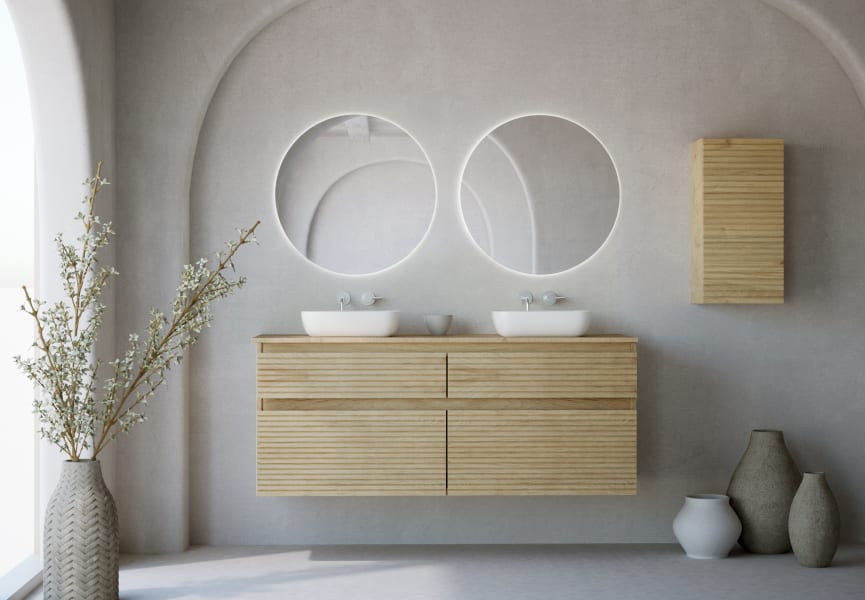 Mueble de baño con encimera de madera Palilleria Horizontal Alpes 9 Bruntec principal 1
