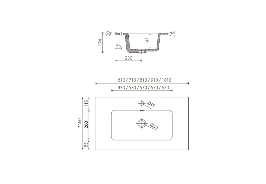 Conjunto mueble de baño Tane Salgar Croquis 18