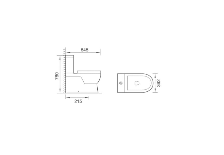 Pack inodoro  + cisterna + bidé Siena Bruntec croquis 6