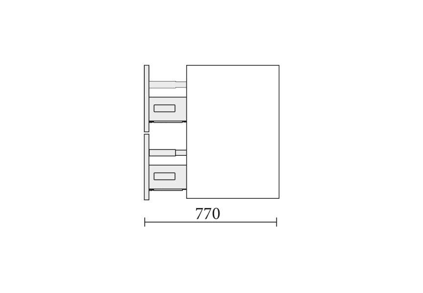 Mueble de baño con encimera de madera Renoir Salgar croquis 6