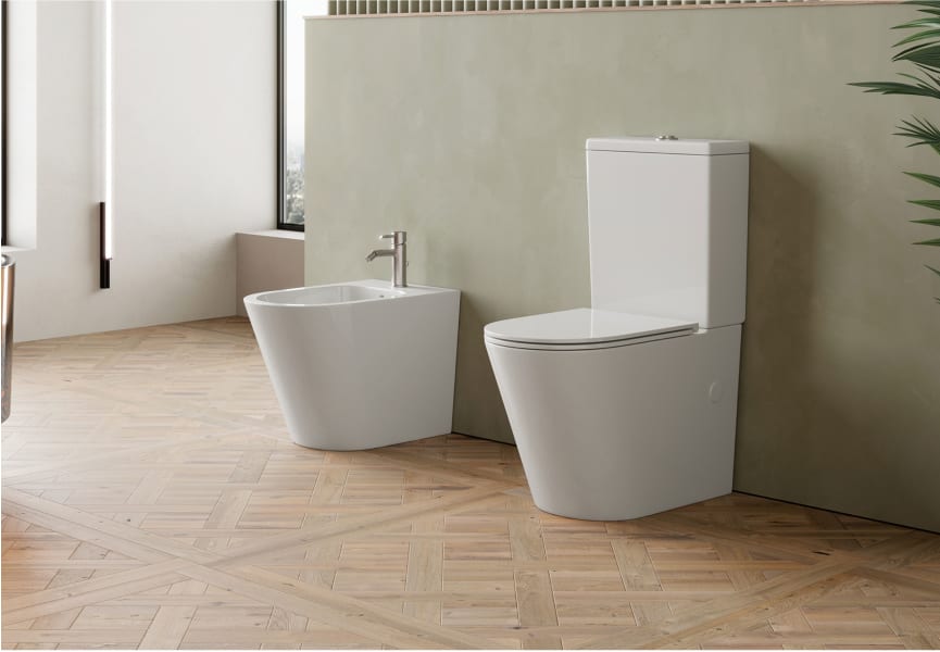 Pack inodoro mate + cisterna + bidé Lisboa Bruntec ambiente 3
