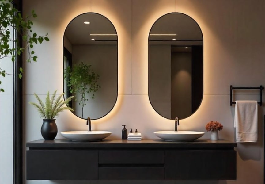Espejo de baño con luz LED Portia Bruntec ambiente 9
