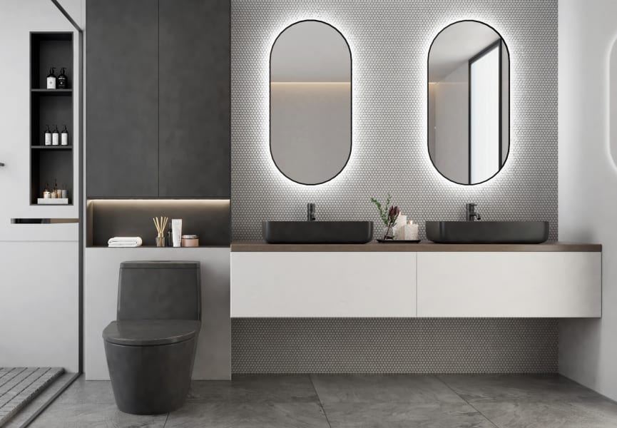 Espejo de baño con luz LED Portia Bruntec ambiente 10