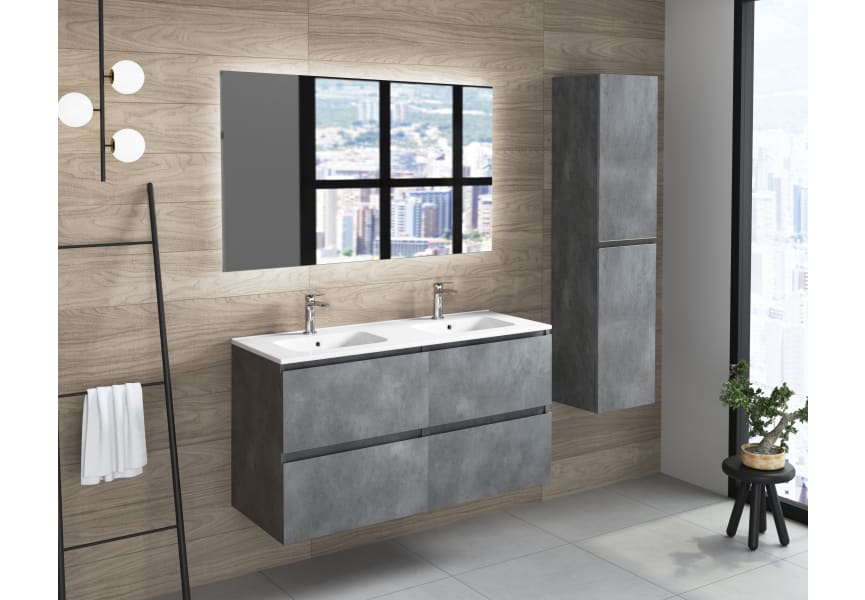 Conjunto mueble de baño grande Roma 4 cajones 140 cm Bruntec