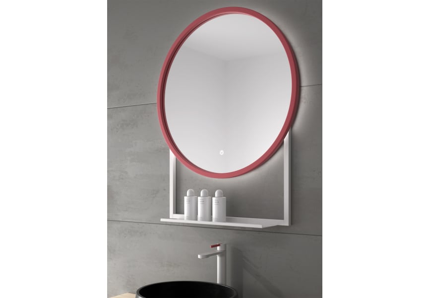 Espejo redondo baño LED - con repisa Hawai de Eurobath