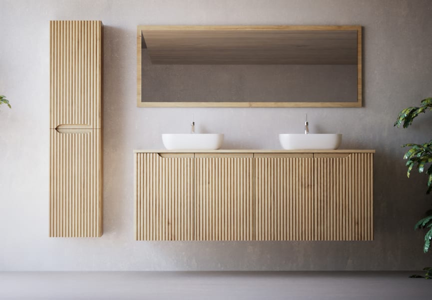 Mueble de baño con encimera de madera maciza Alpes 15 Bruntec principal 0