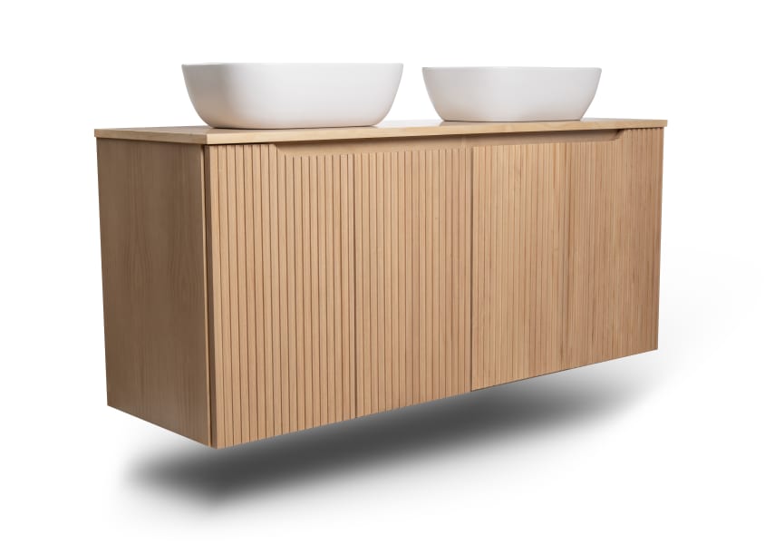 Mueble de baño con encimera de madera maciza Alpes 15 Bruntec detalle 2