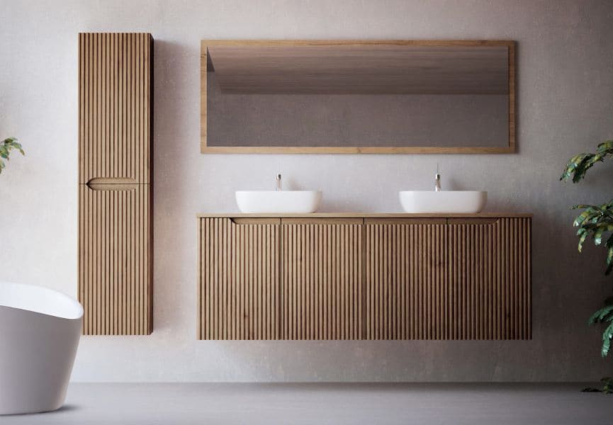 Mueble de baño con encimera de madera maciza Alpes 15 Bruntec principal 1