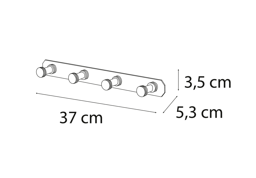 Percha cuádruple Intro Mediterránea de Baño croquis 1