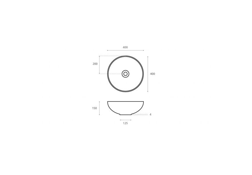 Lavabo sobre encimera Oxide Bathco croquis 3