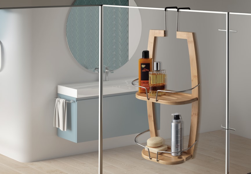 Estante doble para ducha Nature Gedy ambiente 2
