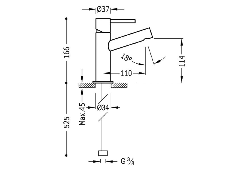 Grifo de lavabo Max Tres croquis 1