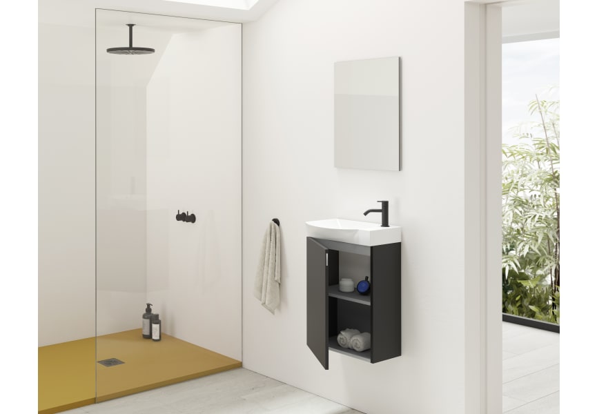 Conjunto completo mueble de baño fondo reducido 34 cm Mika Amizuva Principal 1