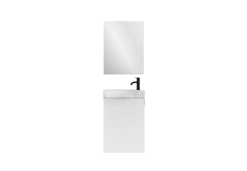 Conjunto completo mueble de baño fondo reducido 34 cm Mika Amizuva 3D 9