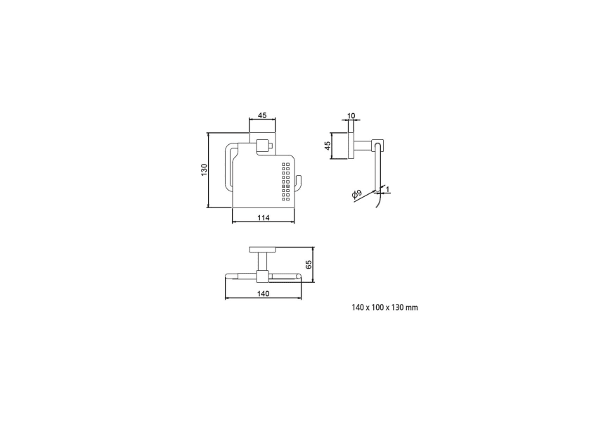 Portarrollos de baño Nervión Salgar croquis 1