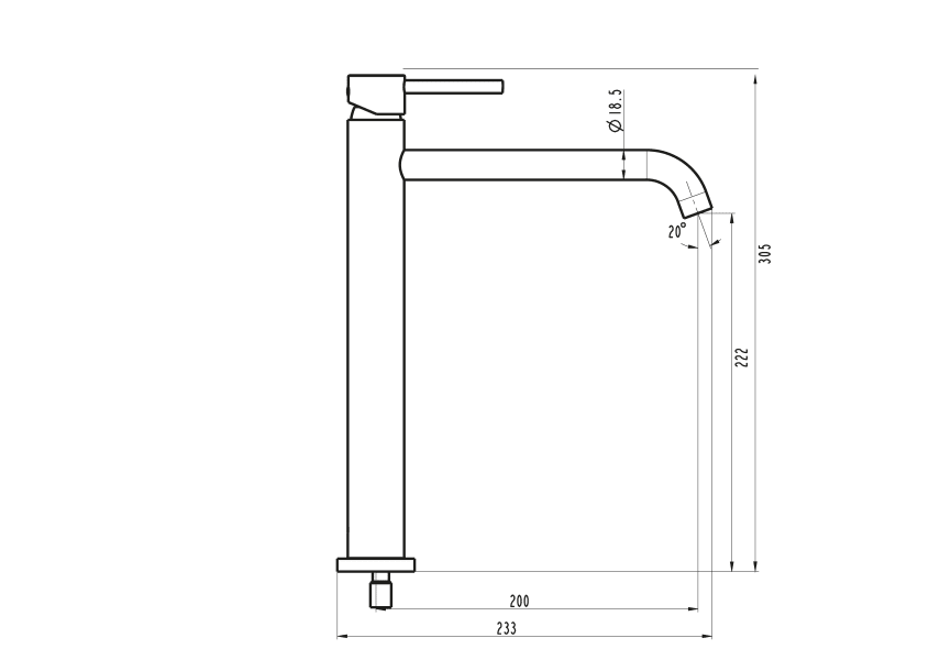 Grifo de lavabo Sirio GME croquis 9