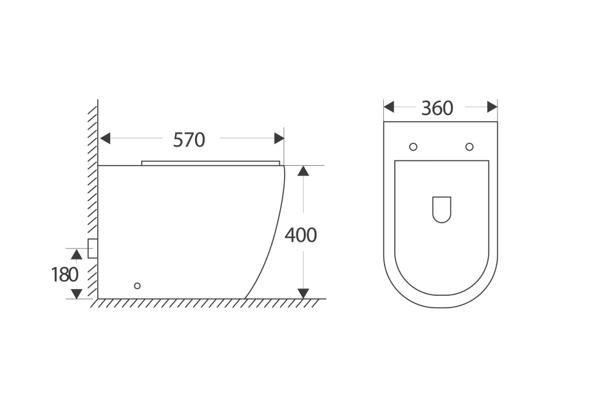 Pack inodoro + cisterna empotrada + pulsador Roundy Bruntec croquis 8
