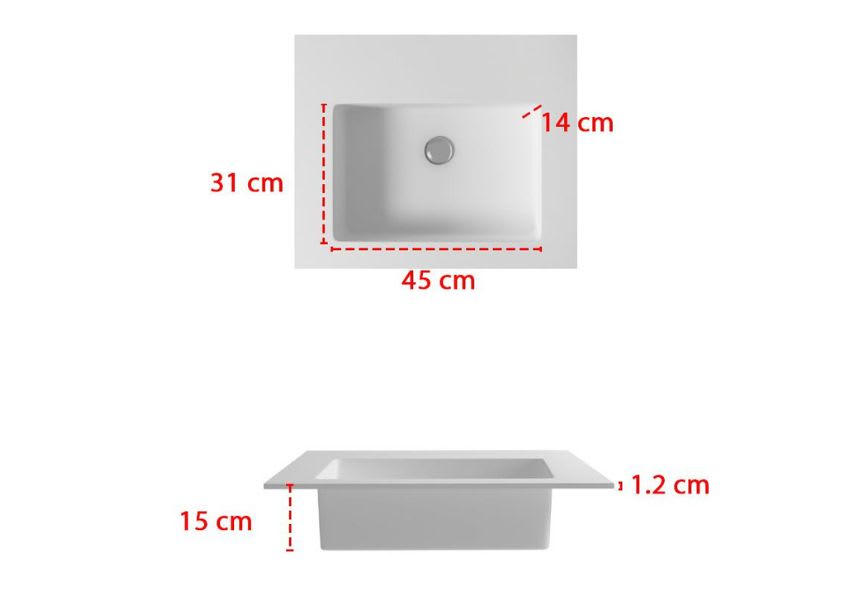 Lavabo encastrado Tabac Bruntec croquis 1