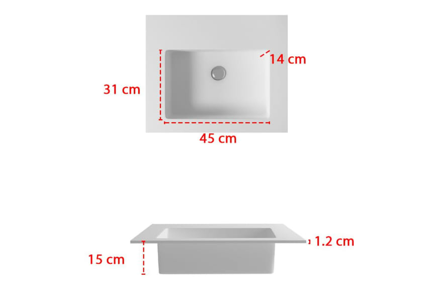 Lavabo encastrado Tabac Bruntec croquis 2