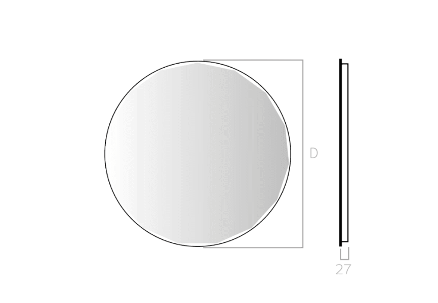 Espejo de baño con luz LED Circis Bruntec croquis 3