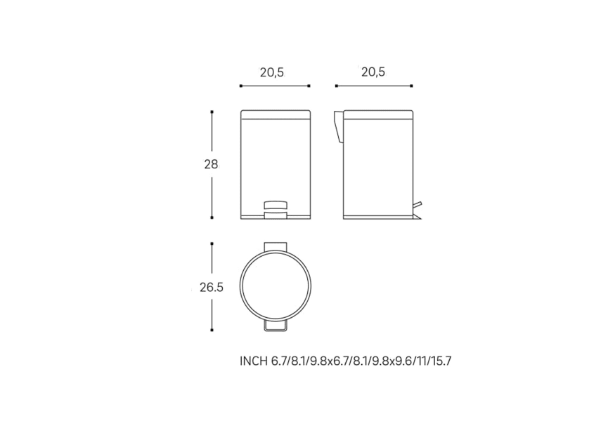 Papelera de baño Architect Cosmic croquis 4