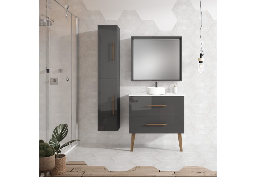 Mueble de baño con encimera de resina Gaia Bruntec principal 0