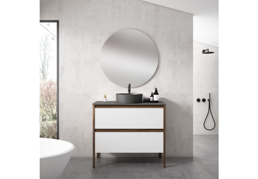 Mueble de baño con encimera de cargas minerales Icon Visobath principal 1