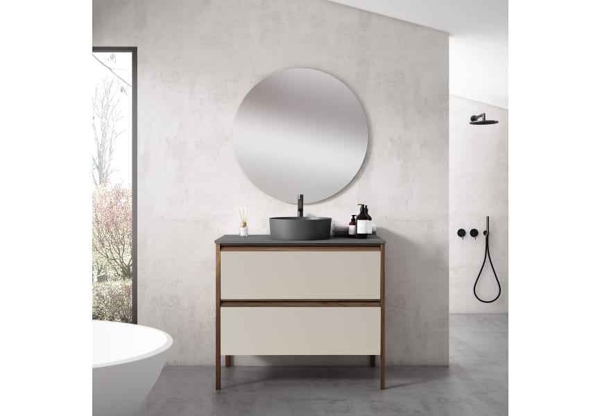 Mueble de baño con encimera de cargas minerales Icon Visobath principal 2