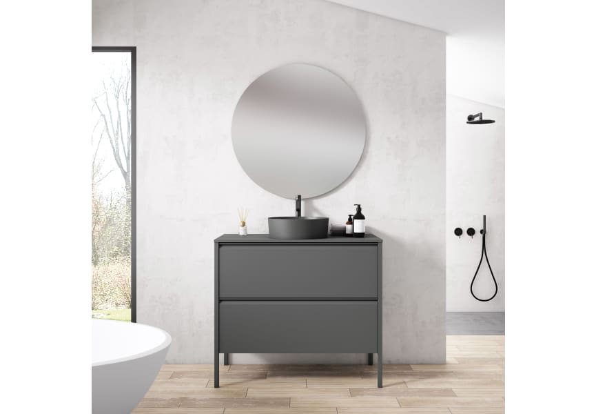 Mueble de baño con encimera de cargas minerales Icon Visobath principal 4