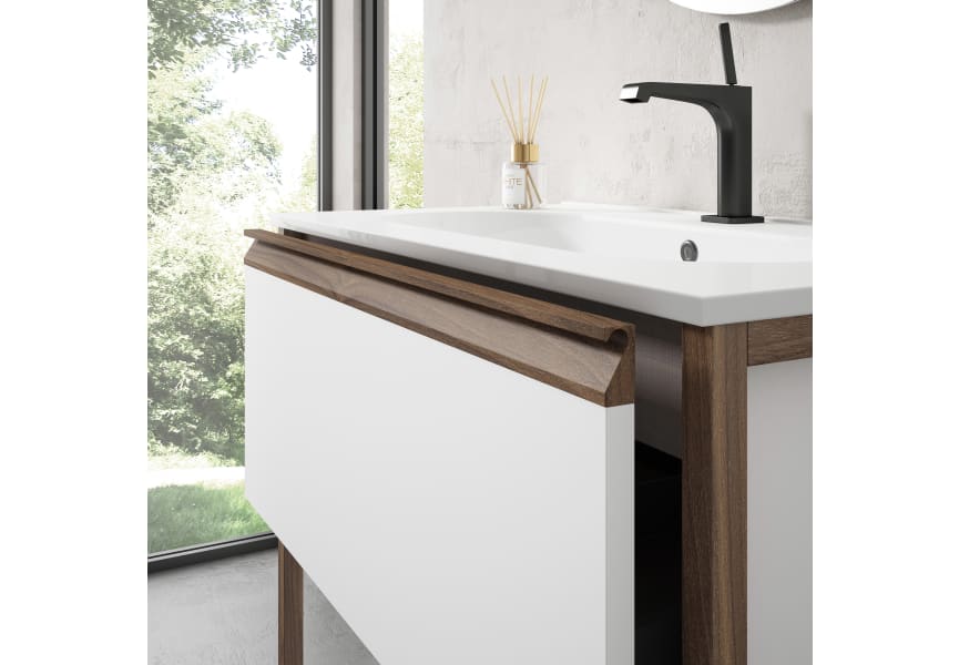 Mueble de baño con encimera de cargas minerales Icon Visobath detalle 6