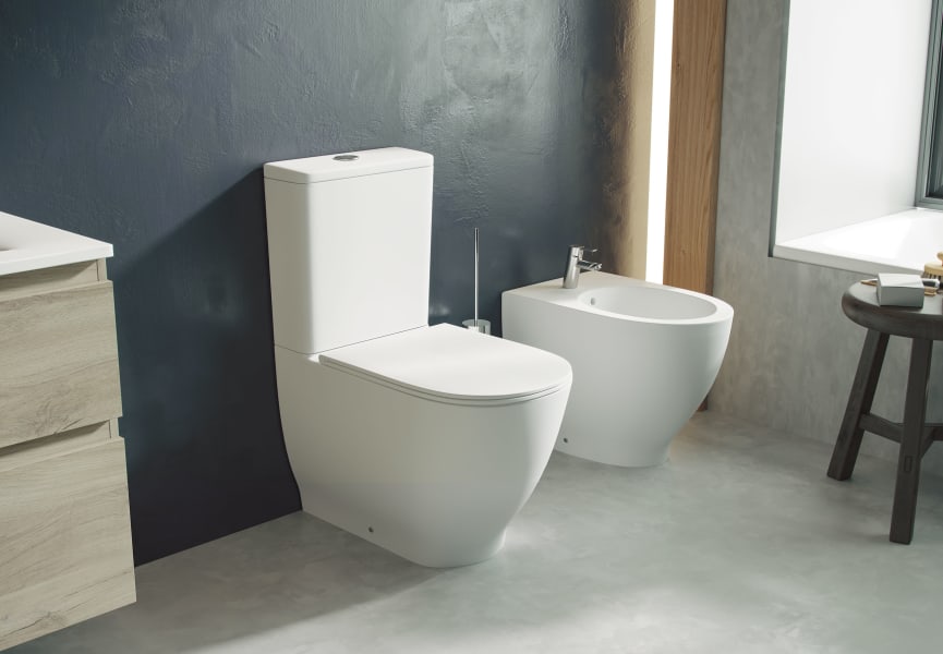 Pack Inodoro Completo Cuadrado Fondo Reducido Rimless Y Tapa Con Caída  Amortiguada + Bidet A Suelo De Baño Moderno con Ofertas en Carrefour