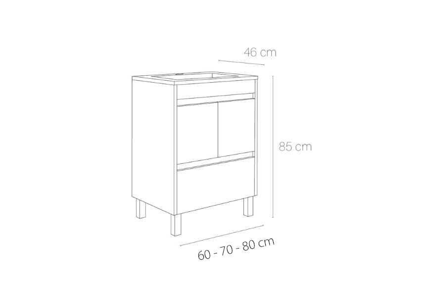 Conjunto mueble de baño Tivoli Bruntec croquis 4