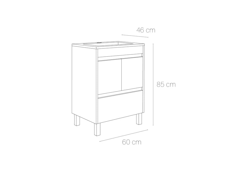 Conjunto mueble de baño Tivoli Bruntec croquis 4