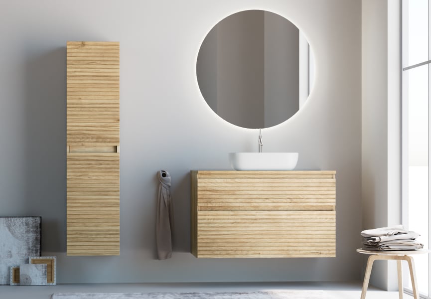 Mueble de baño moderno de madera maciza Alpes 1 Bruntec principal 1