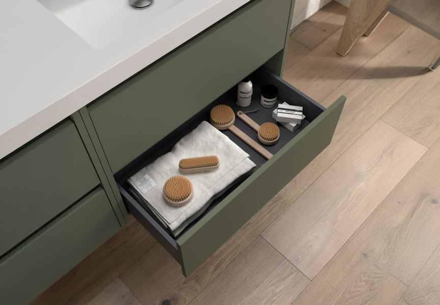 Conjunto mueble de baño con encimera de madera Noja Salgar detalle 10