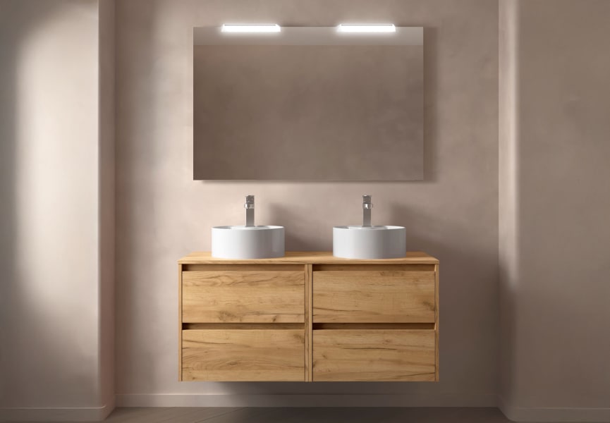 Conjunto mueble de baño con encimera de madera Noja Salgar principal 2