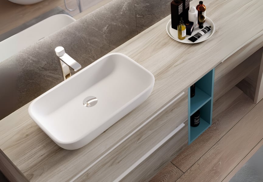 Lavabo sobre encimera Milos Coycama ambiente 2