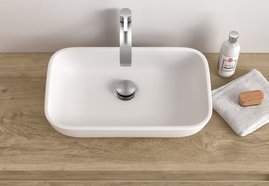 Lavabo sobre encimera Milos Coycama detalle 1