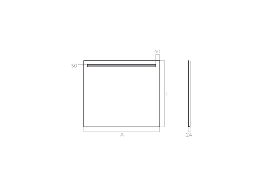 Espejo de baño con luz LED Tarim Bruntec croquis 3