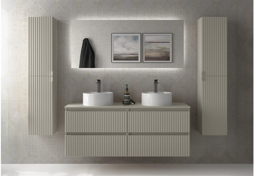 Conjunto mueble de baño Kira Salgar con lavabo sobre encimera principal 3
