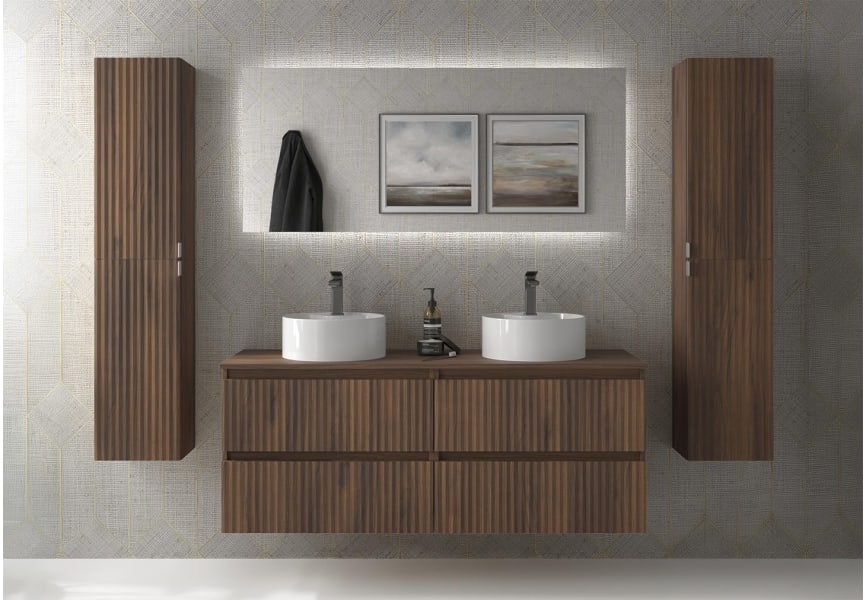 Conjunto mueble de baño Kira Salgar con lavabo sobre encimera ambiente 15