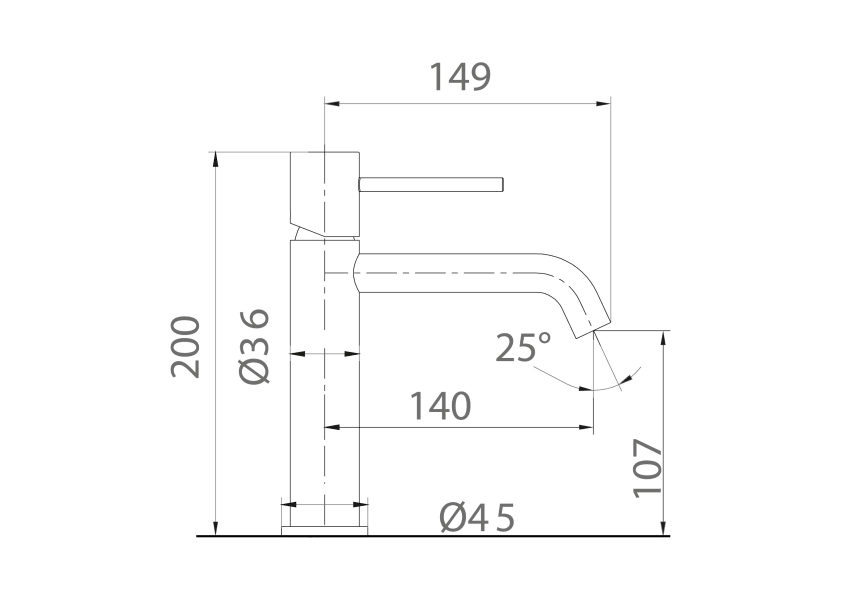 Grifo de lavabo Monza Imex croquis 15