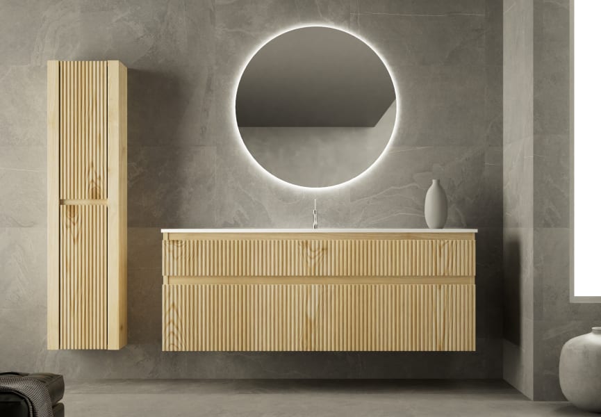 Conjunto de mueble de baño de madera maciza Alpes Bruntec principal 2