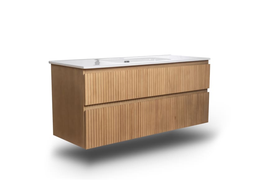 Conjunto de mueble de baño de madera maciza Alpes Bruntec detalle 3