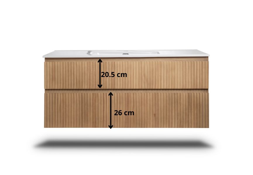 Conjunto de mueble de baño de madera maciza Alpes Bruntec croquis 10