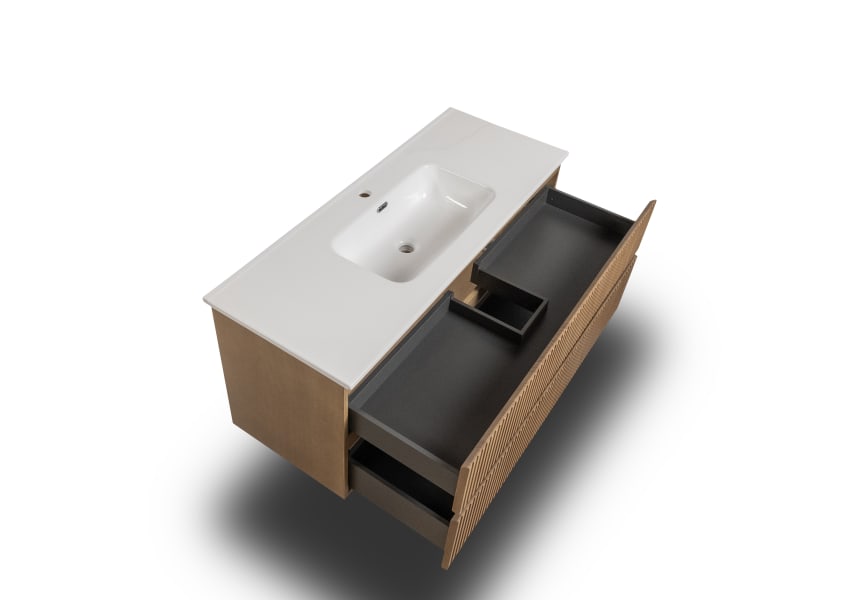 Conjunto de mueble de baño de madera maciza Alpes Bruntec detalle 5