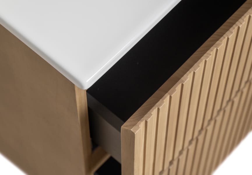 Conjunto de mueble de baño de madera maciza Alpes Bruntec detalle 6