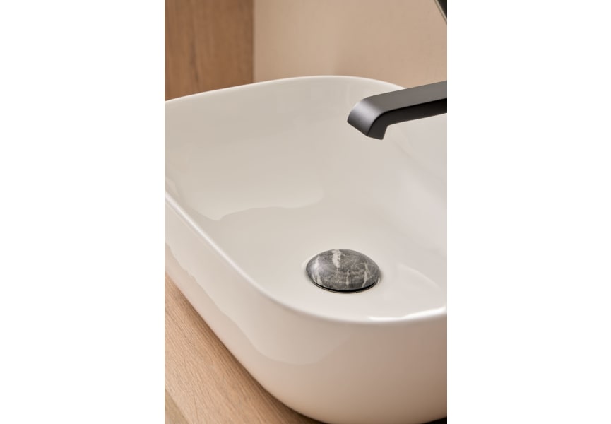 Conjunto mueble de baño con lavabo sobre encimera Deco Lux Sanchís detalle 2