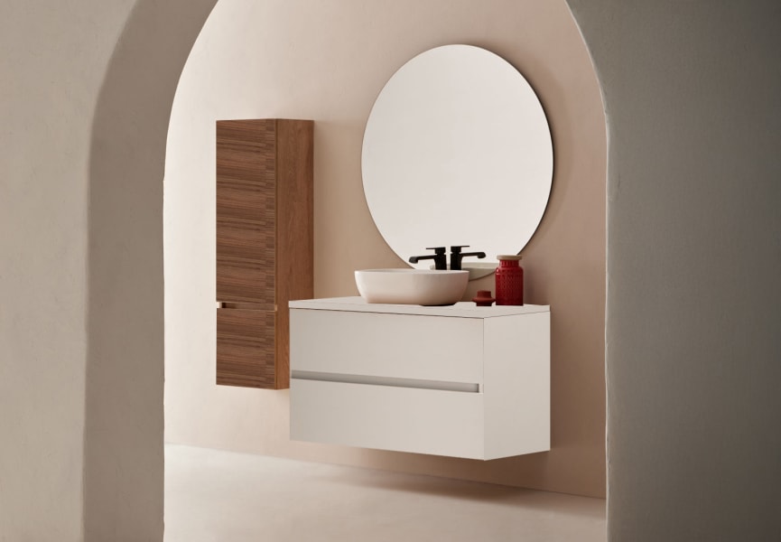 Conjunto mueble de baño con lavabo sobre encimera Deco Lux Sanchis principal 0