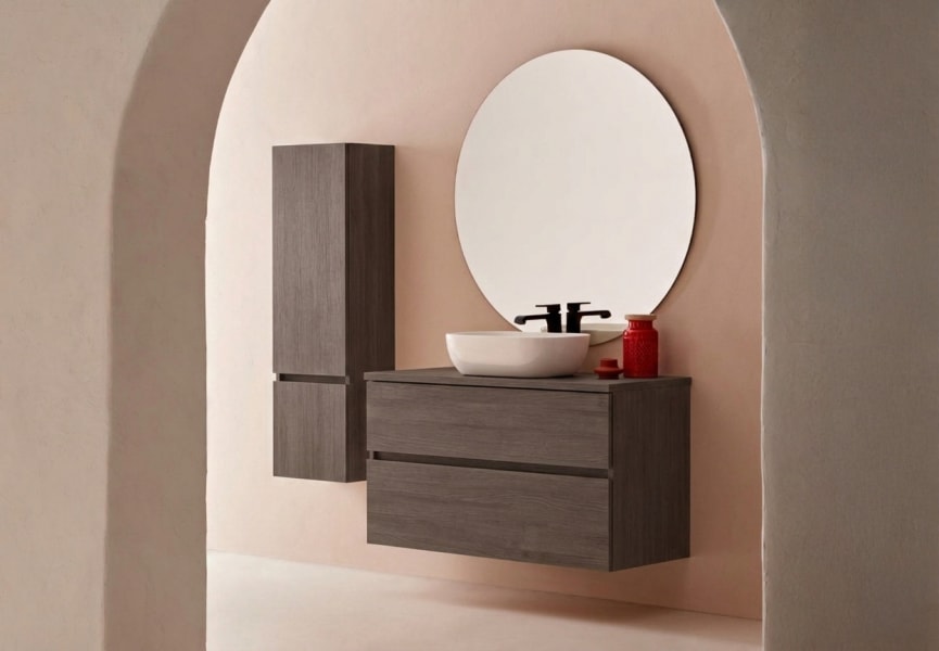 Conjunto mueble de baño con lavabo sobre encimera Deco Lux Sanchis principal 7